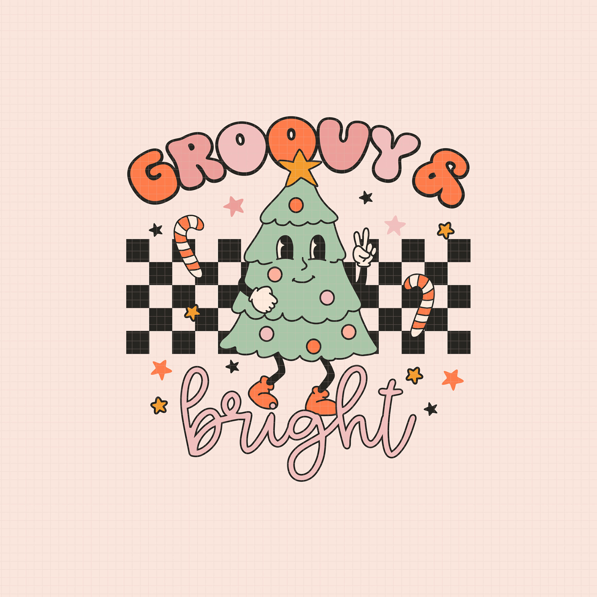 Groovy & Bright Christmas - Crafty Cutter SVG